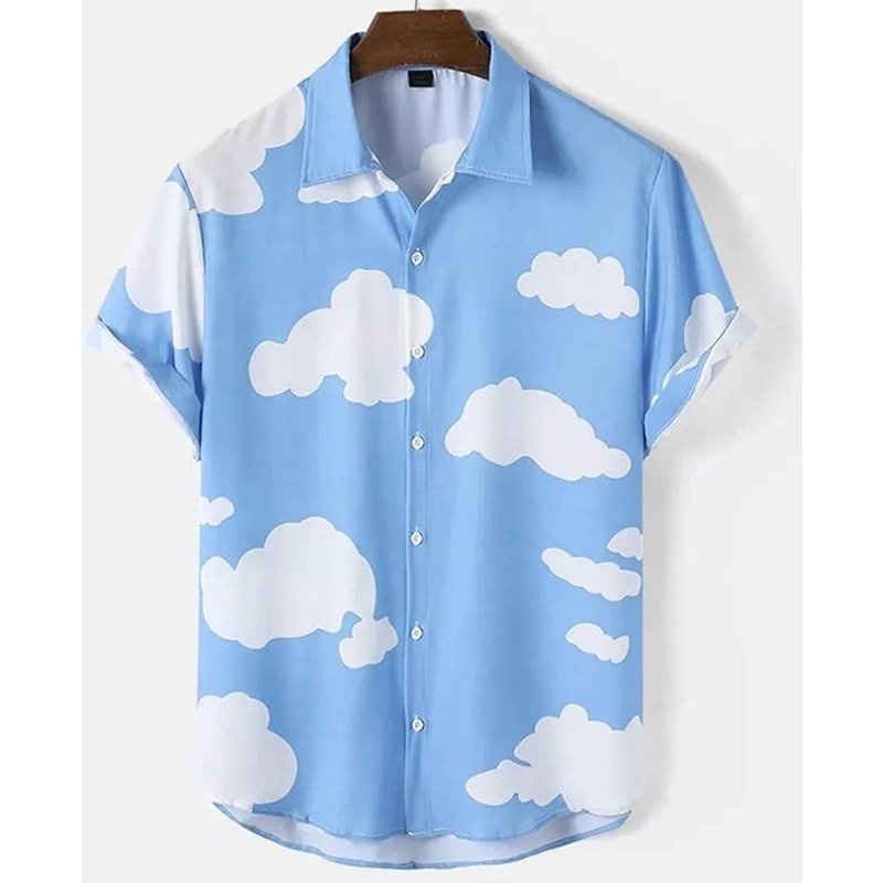 Cloud Hawaiian Shirt — Chemises décontractées pour hommes
