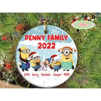 Personalized Minions Family Ceramic Ornament — Ornaments