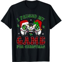 I Paused My Game For Christmas Video Gamer Boys Men Pajamas T-shirt