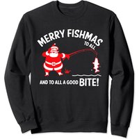 Merry Fishmas Funny Fish Fishing Fisherman Christmas Xmas Sweatshirt — Sweats à capuche pour hommes