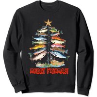 Merry Fishmas Funny Fish Fishing Fisherman Christmas Xmas Sweatshirt — Sweats à capuche pour hommes