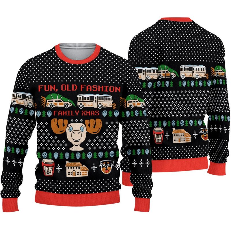 National Lampoons Christmas Vacation Ugly Christmas Sweater Clark Griswold Ugly Xmas 3d Sweater — Chandails pour hommes