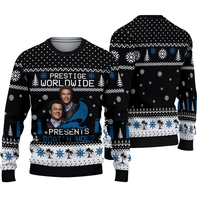 Prestige Worldwide Presents Boat'n Hoes Ugly Christmas 3d Sweater — Chandails pour hommes