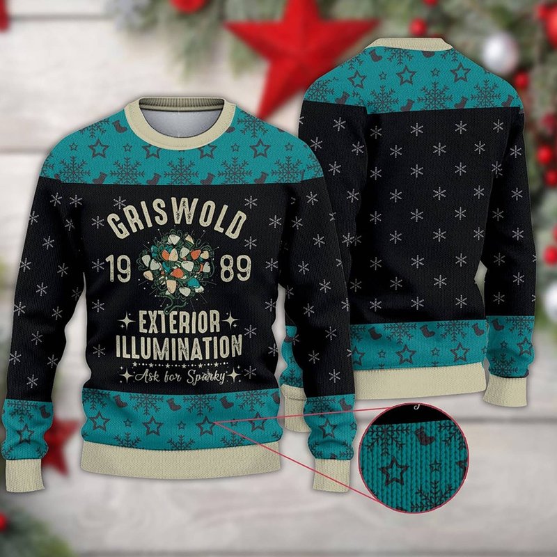 National Lampoons Christmas Vacation Ugly Christmas Sweater, Clark Griswold Ugly Xmas 3d Sweater — Chandails pour hommes