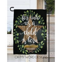 Christmas Flag-personalized Garden Flag-christmas Nativity-farmhouse Garden Flag — Drapeaux décoratifs