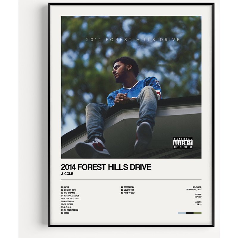 2014 Forest Hills Drive, J. Cole, 2014 Forest Hills Drive Poster — Affiches et impressions