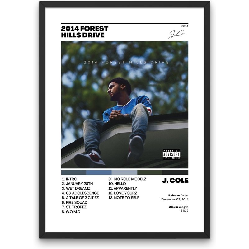 J. Cole - 2014 Forest Hills Drive | Album Cover Poster — Affiches et impressions