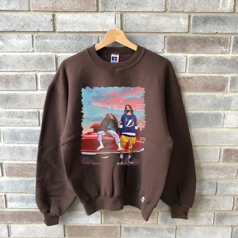 Vintage J Cole & Kendrick Lamar Crewneck Sweatshirt — Sweats à capuche pour hommes