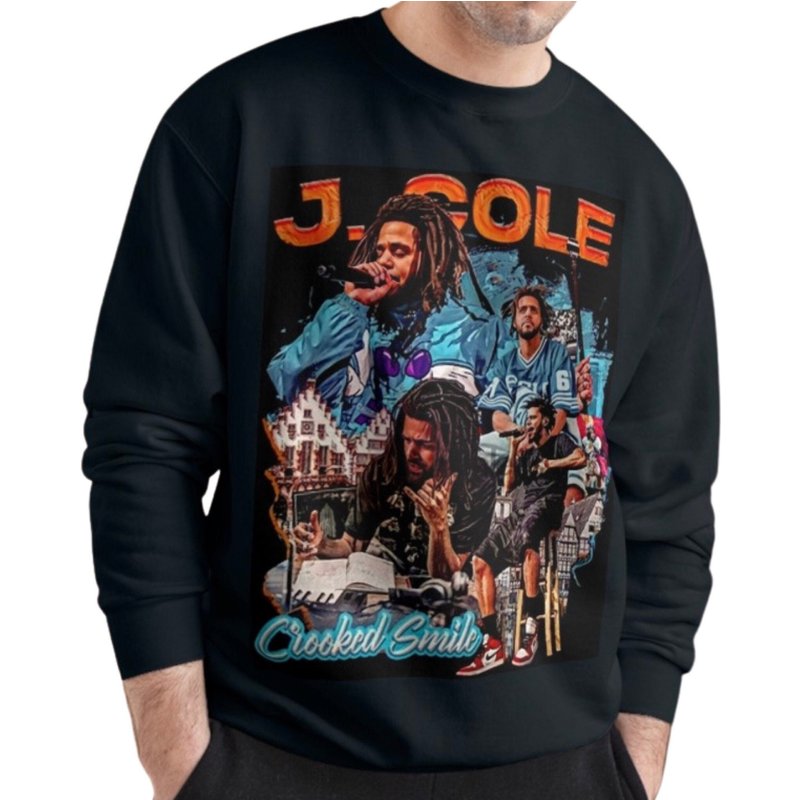 J Cole Crewneck Sweatshirt For Music Lovers — Sweats à capuche pour hommes