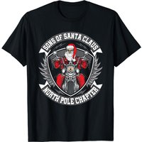 Christmas Biker Shirt Sons Of Santa North Pole Chapter T-shirt — T-shirts pour hommes