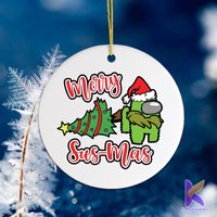 Merry Sus-mas Among Us Ornament, Among Us Customized Ornament