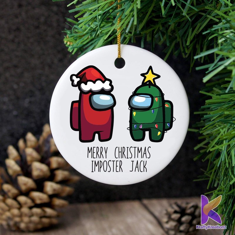 Personalized Among Us Ornament, Among Us Customized Ornament — Ornements
