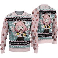 Spy And Family Anya Waku Ugly Knitted Ugly Christmas Sweater