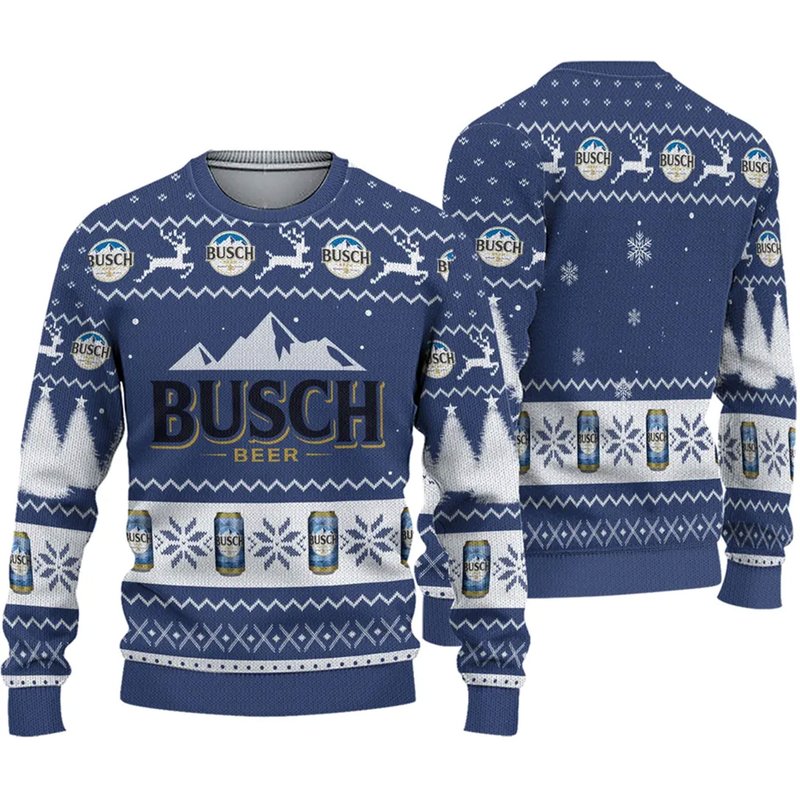 Busch Beer Ugly Xmas Christmas Sweater — Chandails pour hommes