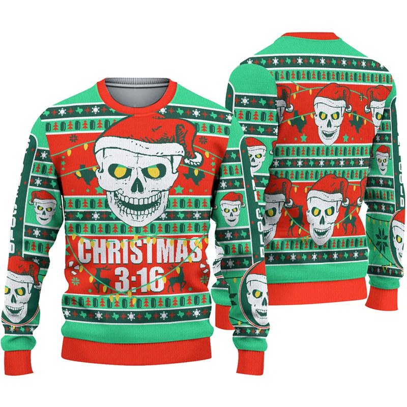 Stone Cold Steve Austin Ugly Holiday Christmas Sweater — Chandails pour hommes