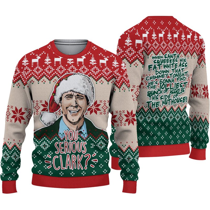 Lampoon's You Serious Clark? Ugly Christmas Sweater — Chandails pour hommes