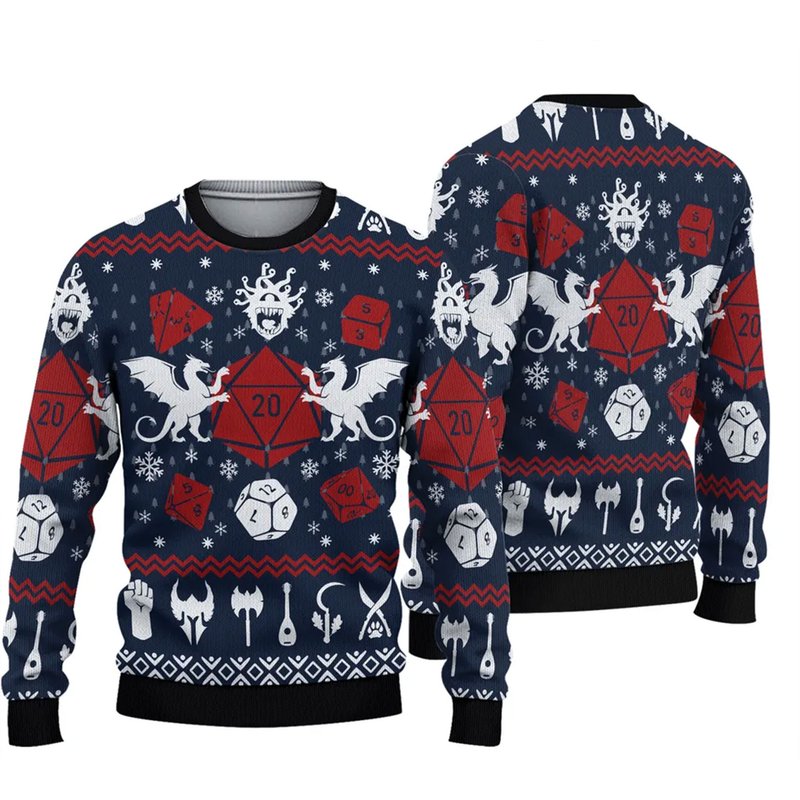 Dnd Christmas Ugly Christmas Sweater — Chandails pour hommes