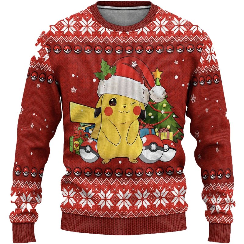 Pikachu Anime Ugly Christmas Sweater — Chandails pour hommes