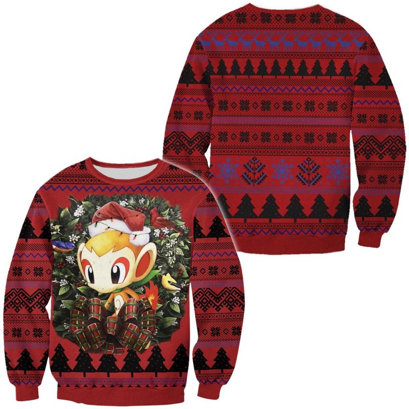 Chimchar Ugly Christmas Sweater — Mens Hoodies