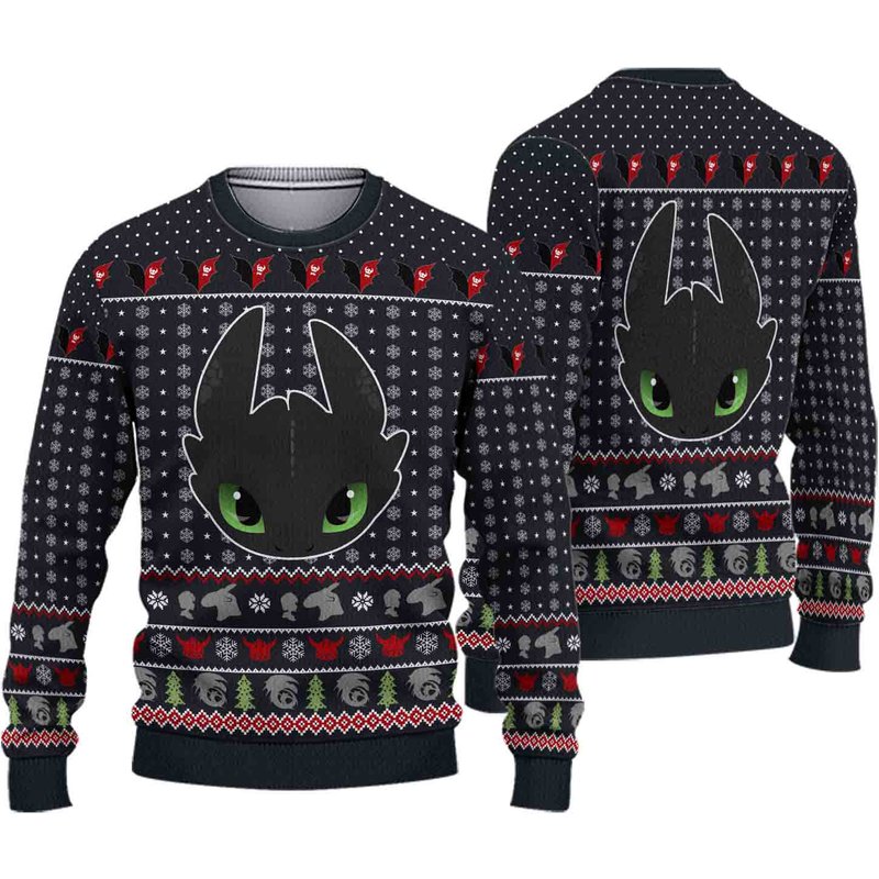 Toothless How To Train Your Dragon Merry Christmas Sweater