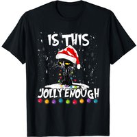 Is This Jolly Enough Grumpy Santa Cat Funny Merry Christmas T-shirt — Mens T Shirts