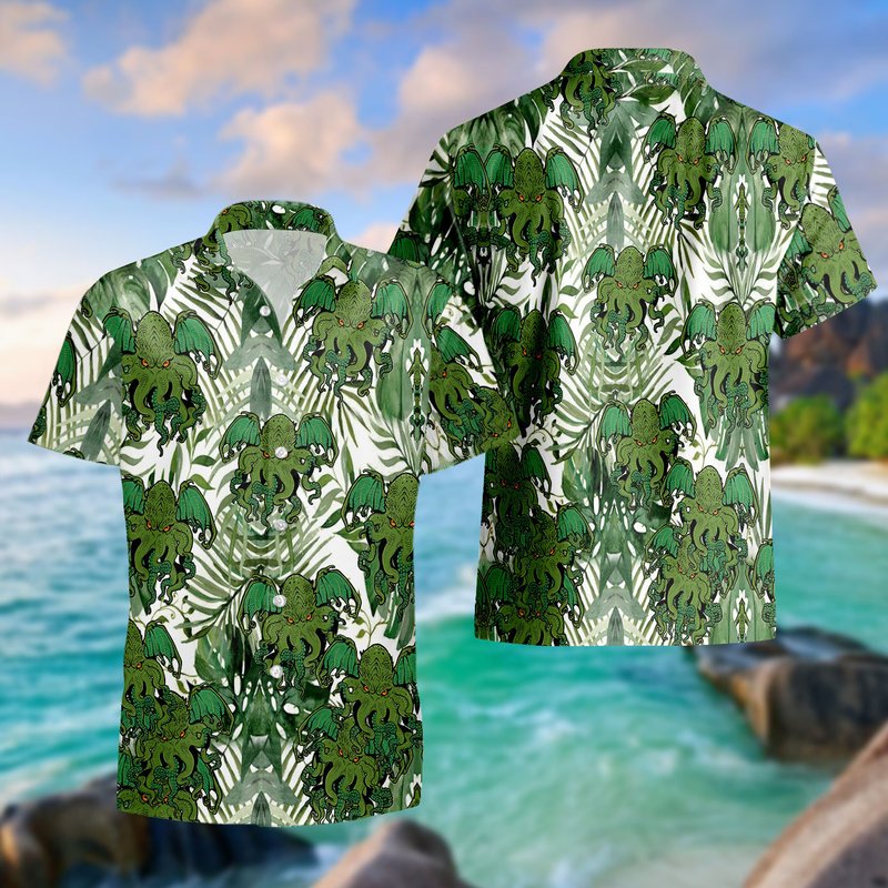 Cthulhu Tropical Hawaiian Shirt — Chemises décontractées pour hommes