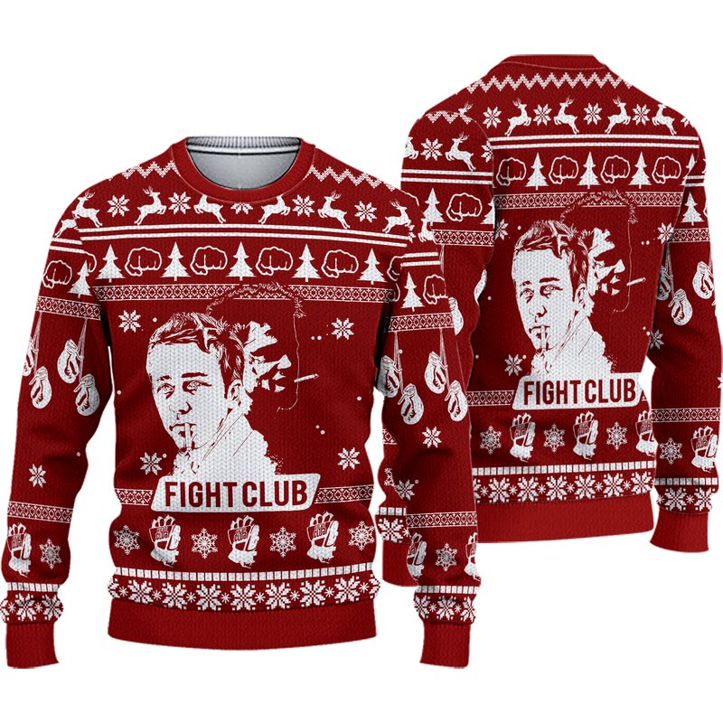 Fight Club Christmas Ugly Christmas Sweater — Chandails pour hommes
