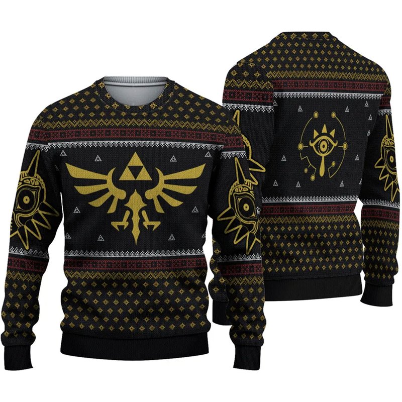 Legend Of Zelda Triforce Ugly Christmas Sweater — Chandails pour hommes