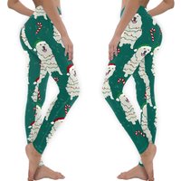 Christmas Great Pyrenees Pattern Leggings — Womens Leggings