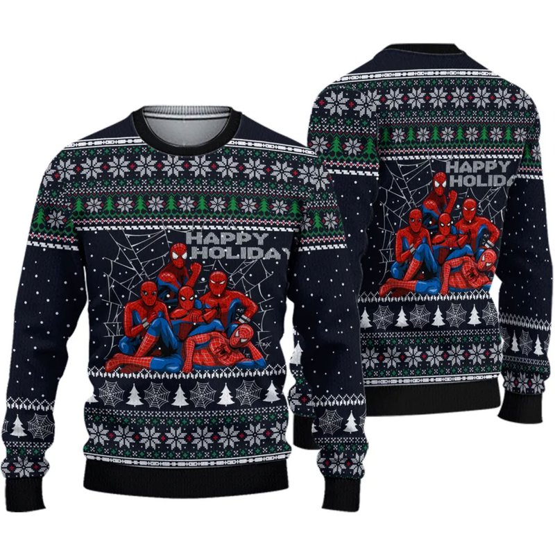 Spider Club, Spider-verse Ugly Christmas 3d Sweater — Chandails pour hommes