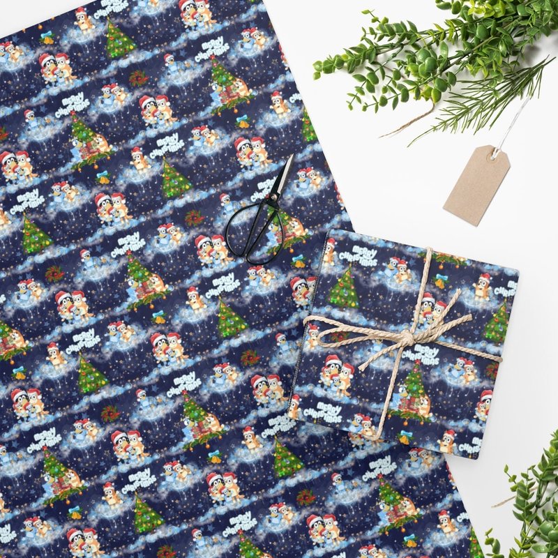 Blue Dog Family Wrapping Paper - Gift Wrap Roll — Papier cadeau et fêtes