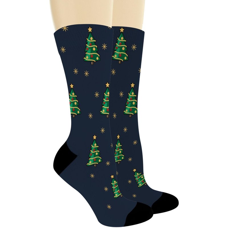 Christmas Presents Tree And Stars Holiday Socks — Novelty Socks