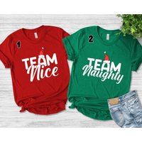 Nice And Naughty Christmas Couple Shirt