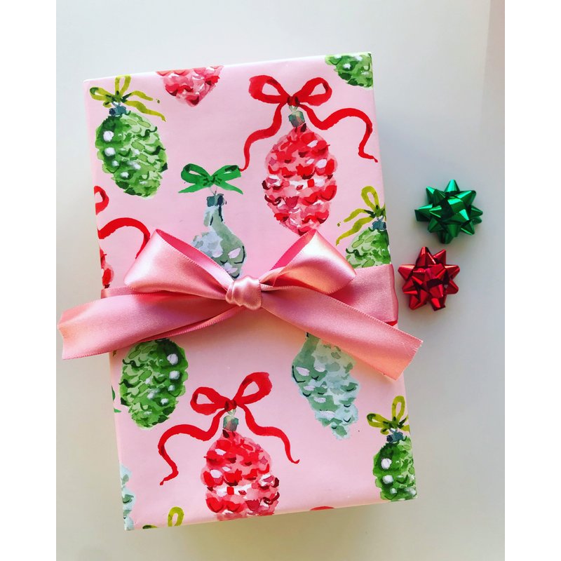 Wrapping Paper: Pink Vintage Ornaments — Papier cadeau et fêtes