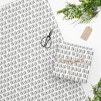 Modern Fa La La La Christmas Wrapping Paper