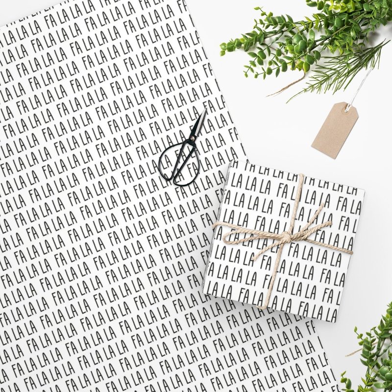 Modern Fa La La La Christmas Wrapping Paper — Papier cadeau et fêtes