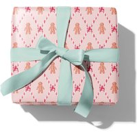 Blush Pink Gingerbread Peppermint Gift Wrap | Preppy Holiday