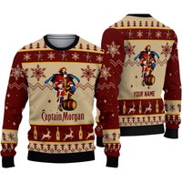 Personalized Captain Morgan Christmas Ugly Sweater 3d