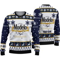 Personalized Modelo Beer Christmas Ugly Sweater 3d