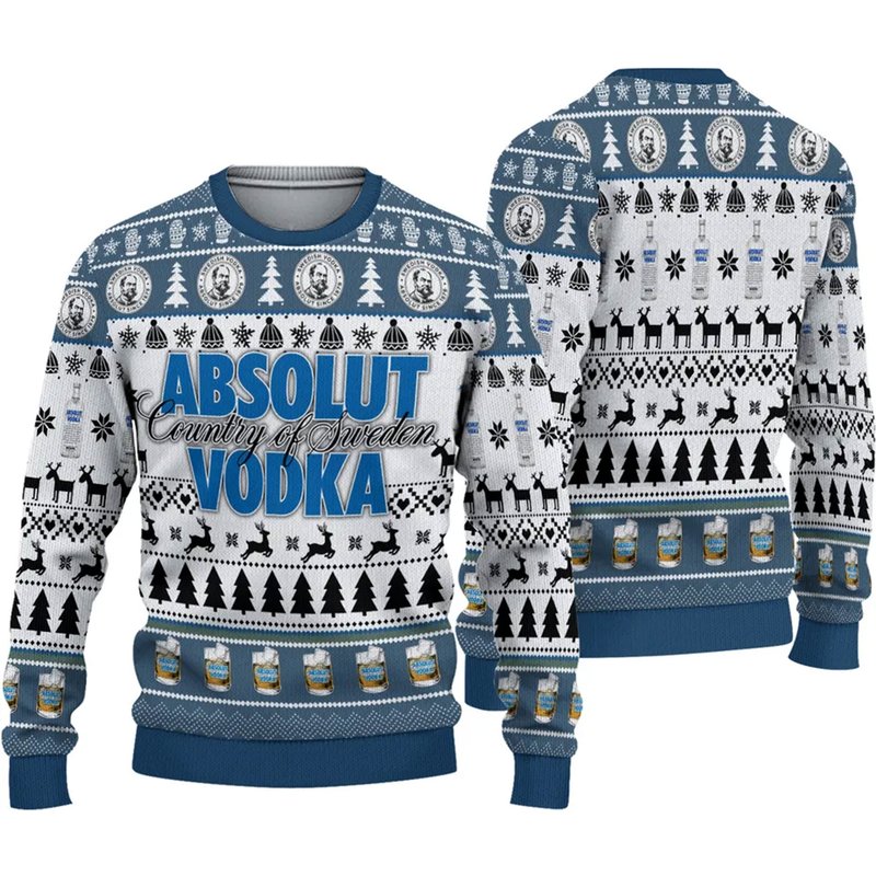 Absolut Vodka Ugly Christmas 3d Sweater — Chandails pour hommes