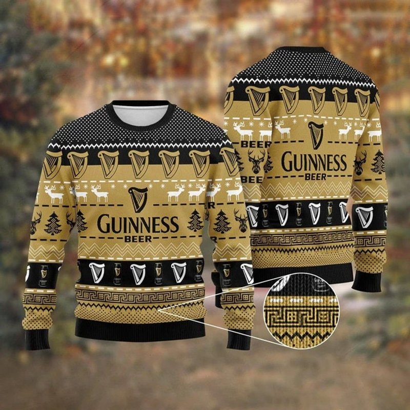 Guinness Beer Christmas Ugly Sweater 3d, Christmas — Chandails pour hommes