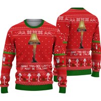 Leg Lamp Ugly Christmas Sweater, Frageelay It Must Be Italian Sweater