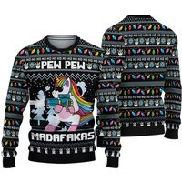 Unicorn Pew Pew Madafakas Ugly Christmas Sweater
