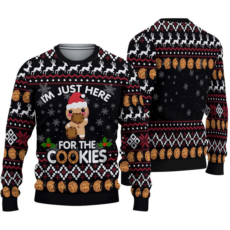 I'm Just Here For The Cookies Ugly Christmas Sweater
