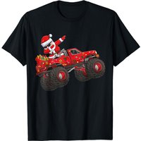 Christmas Santa Claus Riding Monster Truck Boys Kids Xmas T-shirt — T-shirts pour hommes
