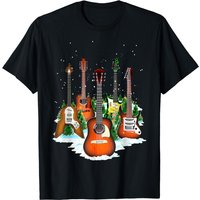 Christmas Guitar Guitarist Xmas Tree T-shirt