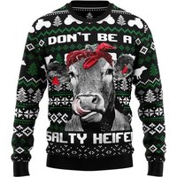 Don't Be A Salty Heifer Ugly Knitted Christmas Sweater