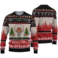 All I Want For Christmas Is Basketball Ugly Knitted Christmas Sweater