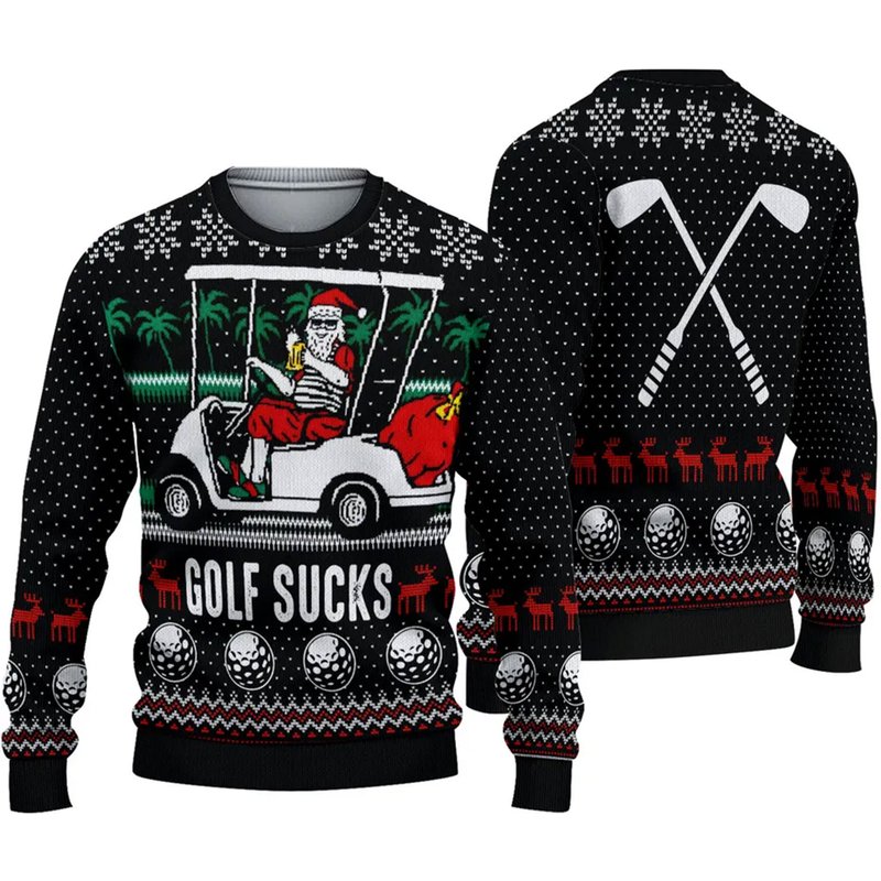 Golf Ugly Knitted Christmas Sweater — Chandails pour hommes