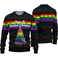 Rainbow Christmas Tree Lgbt Ugly Knitted Sweater
